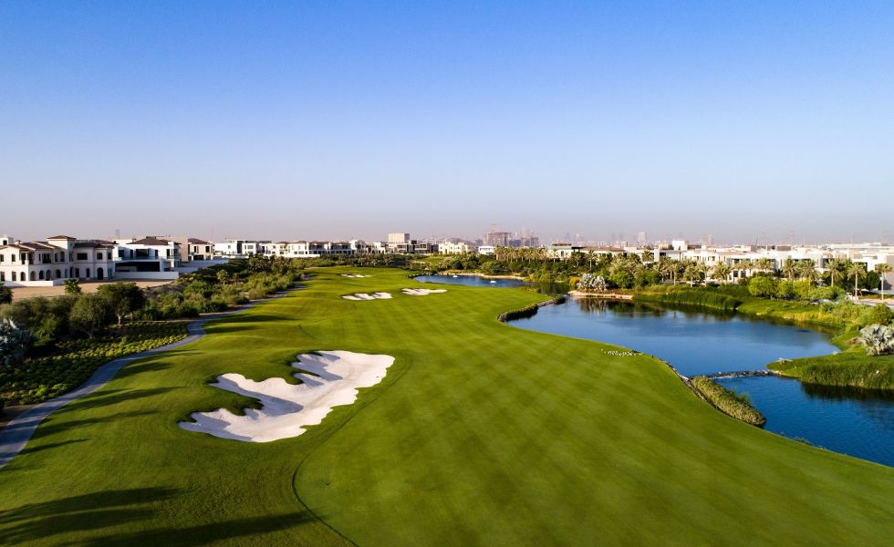 Dubai Hills golf course near Le Meridien Mina Seyahi Beach Resort & Waterpark